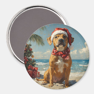 Rhodesian Ridgeback Dog Christmas Vintage Beach Magnet