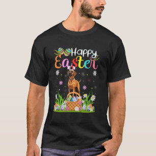 Rhodesian Ridgeback Dog Easter Egg Hunt Bunny Ear T-Shirt