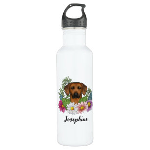 Rhodesian Ridgeback Dog Head Colourful Flowers Nam 710 Ml Water Bottle