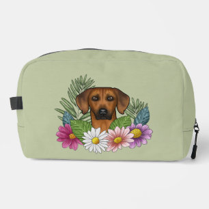 Rhodesian Ridgeback Dog Head Colourful Wildflowers Dopp Kit