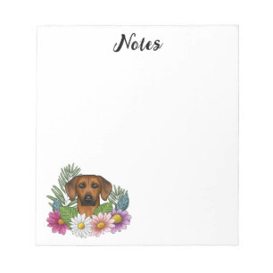 Rhodesian Ridgeback Dog Head Colourful Wildflowers Notepad