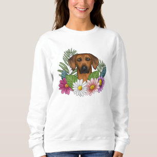 Rhodesian Ridgeback Dog Head Colourful Wildflowers Sweatshirt