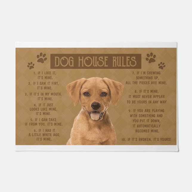 Rhodesian Ridgeback Dog House Rules, If It Broken Doormat (Front)