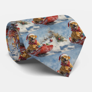 Rhodesian Ridgeback Dog in Sledge Christmas Tie