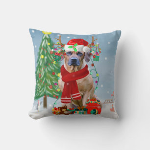 Rhodesian Ridgeback Dog in Snow Christmas Gift  Cushion