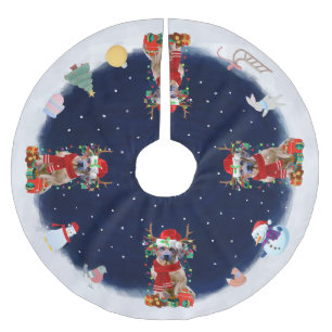 Rhodesian Ridgeback Dog Let it snow Brushed Polyester Tree Skirt