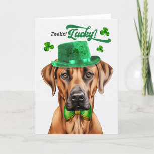 Rhodesian Ridgeback Dog Lucky St Patrick's Day Holiday Card