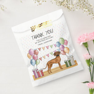Rhodesian Ridgeback Dog Pastel Birthday Thank You Favour Bags
