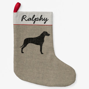Rhodesian Ridgeback Dog Silhouette Holiday Custom Small Christmas Stocking