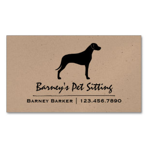 Rhodesian Ridgeback Dog Silhouette Magnetic Business Card