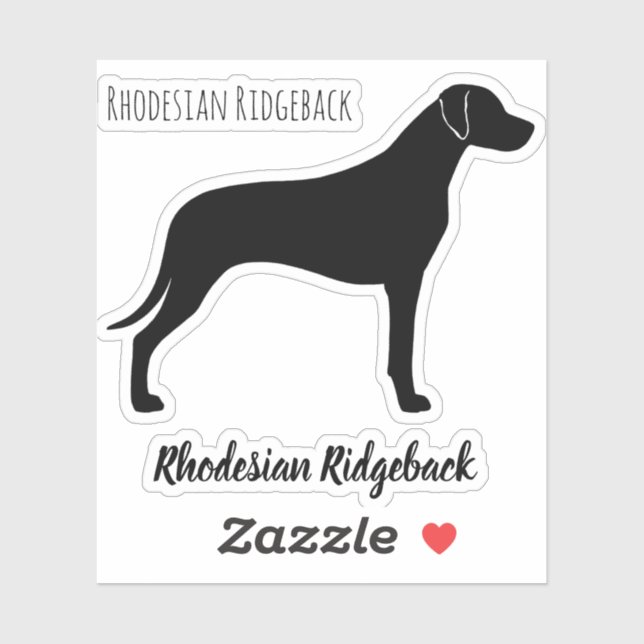 Rhodesian Ridgeback Dog Silhouette Ridgie Vinyl (Sheet)