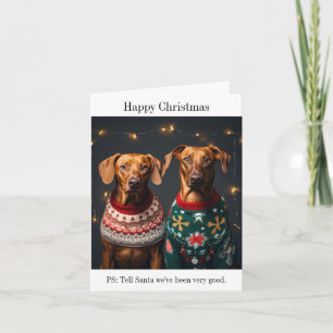 Rhodesian Ridgeback Dogs Happy Christmas Card