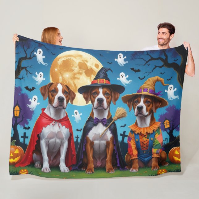 Rhodesian Ridgeback Dogs Pumpkin Halloween Funny  Fleece Blanket (In Situ)