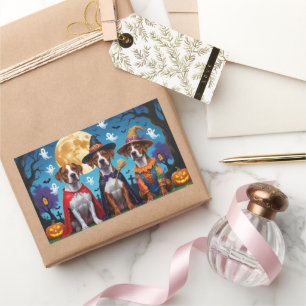 Rhodesian Ridgeback Dogs Pumpkin Halloween Funny  Rectangular Sticker