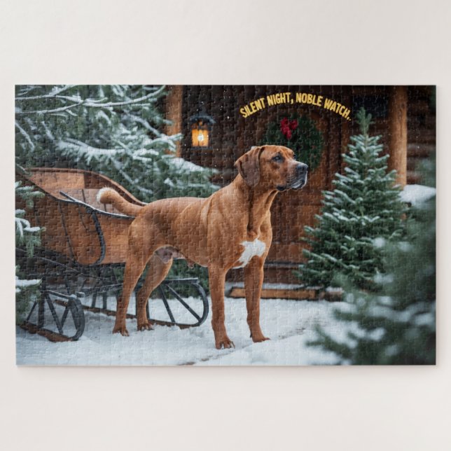 Rhodesian Ridgeback Festive Holiday Christmas Jigsaw Puzzle (Horizontal)