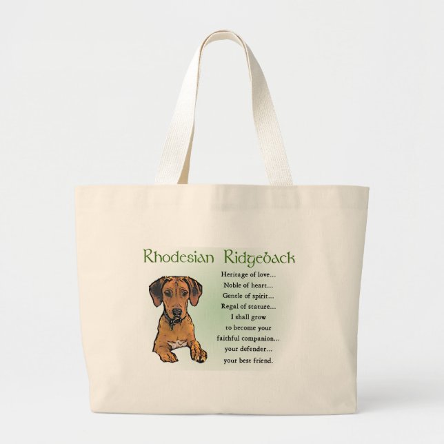 Rhodesian Ridgeback Gifts Large Tote Bag (Front)