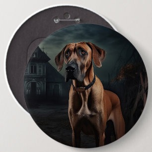 Rhodesian Ridgeback Halloween Scary 6 Cm Round Badge