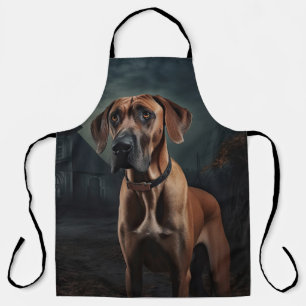 Rhodesian Ridgeback Halloween Scary  Apron
