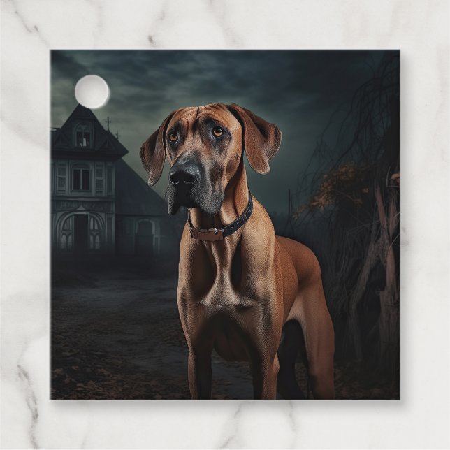 Rhodesian Ridgeback Halloween Scary  Favour Tags (Front)