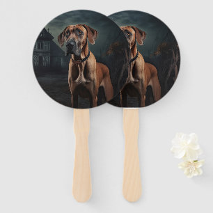 Rhodesian Ridgeback Halloween Scary  Hand Fan