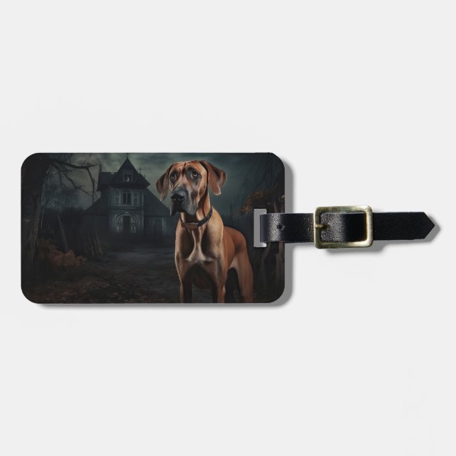 Rhodesian Ridgeback Halloween Scary  Luggage Tag (Front Horizontal)