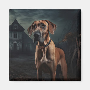 Rhodesian Ridgeback Halloween Scary Magnet