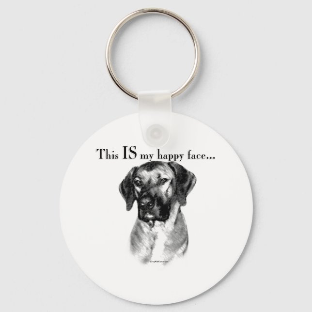 Rhodesian Ridgeback Happy Face Key Ring (Front)