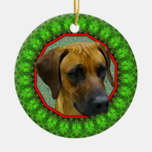 Rhodesian Ridgeback Happy Howliday Ceramic Tree Decoration