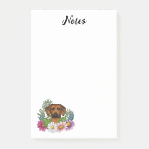 Rhodesian Ridgeback Head Colourful Flowers And Tex Post-it Notes