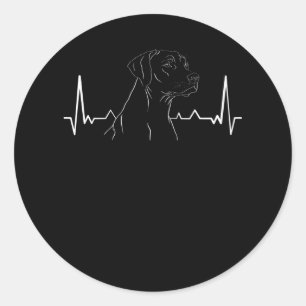 Rhodesian Ridgeback Heartbeat Classic Round Sticker