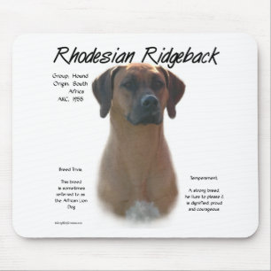 Rhodesian Ridgeback History Design Mouse Mat