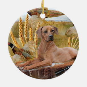Rhodesian Ridgeback Hunts Ornament