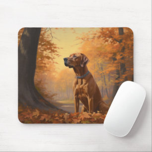 Rhodesian Ridgeback  in Autumn Leaves Fall Inspire Mouse Mat