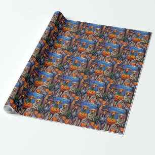 Rhodesian Ridgeback in Halloween Costumes Wrapping Paper