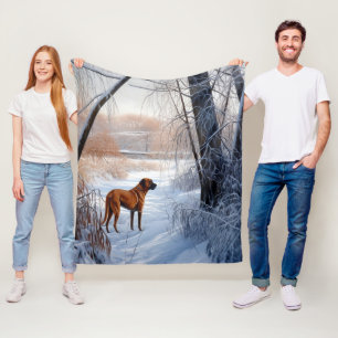 Rhodesian Ridgeback Let It Snow Christmas  Fleece Blanket