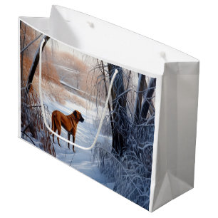 Rhodesian Ridgeback Let It Snow Christmas  Large Gift Bag