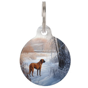 Rhodesian Ridgeback Let It Snow Christmas  Pet Tag