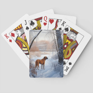 Rhodesian Ridgeback Let It Snow Christmas Playing Cards