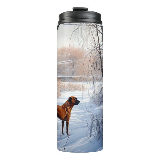 Rhodesian Ridgeback Let It Snow Christmas  Thermal Tumbler (Front)