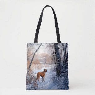 Rhodesian Ridgeback Let It Snow Christmas Tote Bag