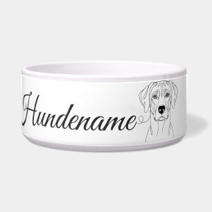 Rhodesian Ridgeback Line Art personalized bowl