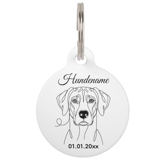 Rhodesian Ridgeback Line Art Personalized Tag (Front)