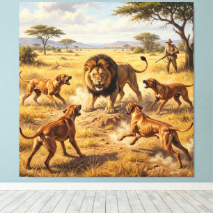 Rhodesian Ridgeback Lion Hound Art Canvas Print