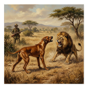 Rhodesian Ridgeback Lion Hound Art Poster