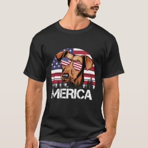 Rhodesian Ridgeback Merica 4th of July Dog Shirt