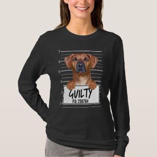 Rhodesian Ridgeback Mugshot Guilty Dog T-Shirt