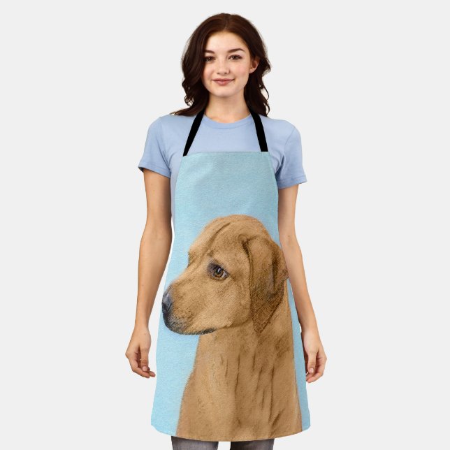 Rhodesian Ridgeback Painting - Original Dog Art Apron (Worn)