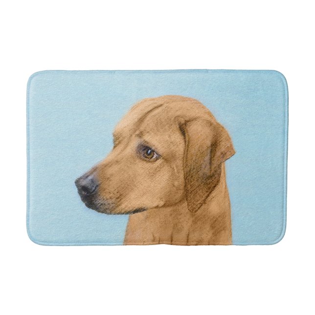 Rhodesian Ridgeback Painting - Original Dog Art Bath Mat (Front)