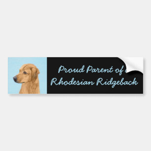 Rhodesian Ridgeback Painting - Original Dog Art Bumper Sticker