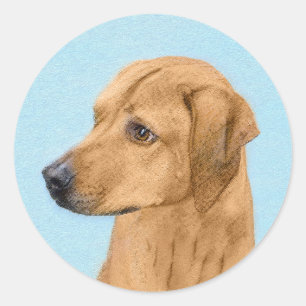 Rhodesian Ridgeback Painting - Original Dog Art Classic Round Sticker
